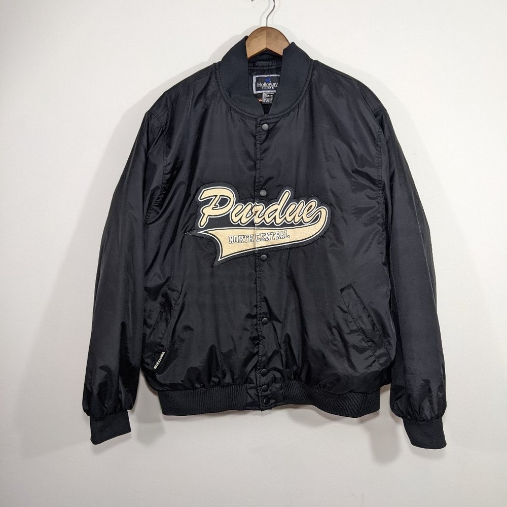 VTG Holloway Purdue North Central Alumi Bomber Jacket Black XL